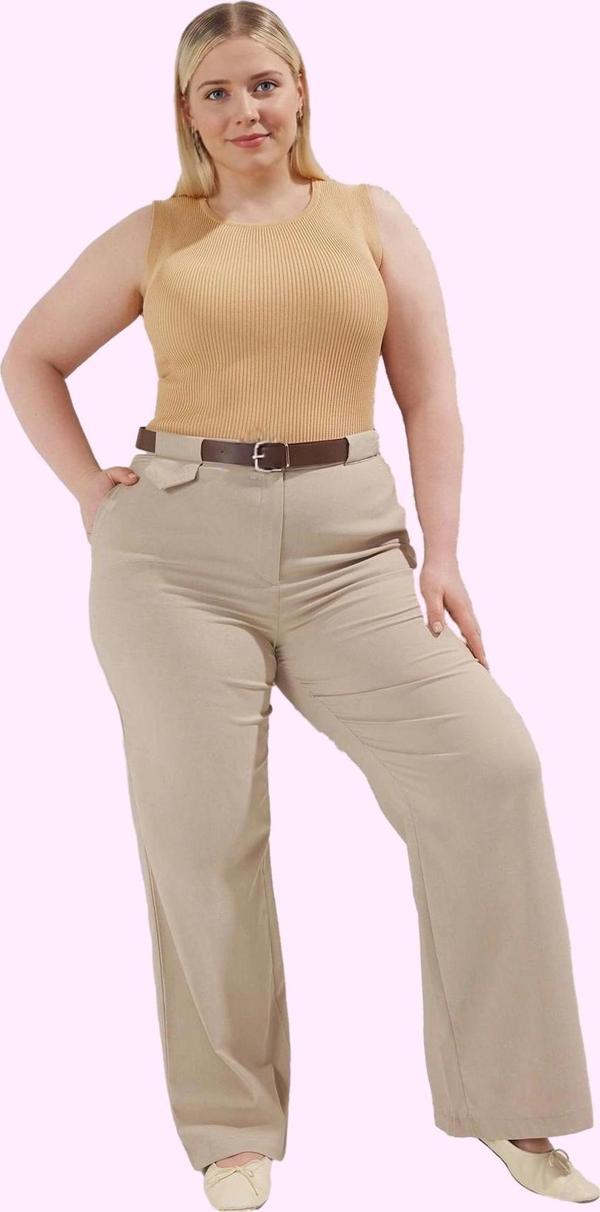 Kadın Relaxed Geniş Paça Pantolon Yüksek Bel Dokuma Kumaş Günlük Stil Yaz Aylarının Vazgeçilmezi - Image 1