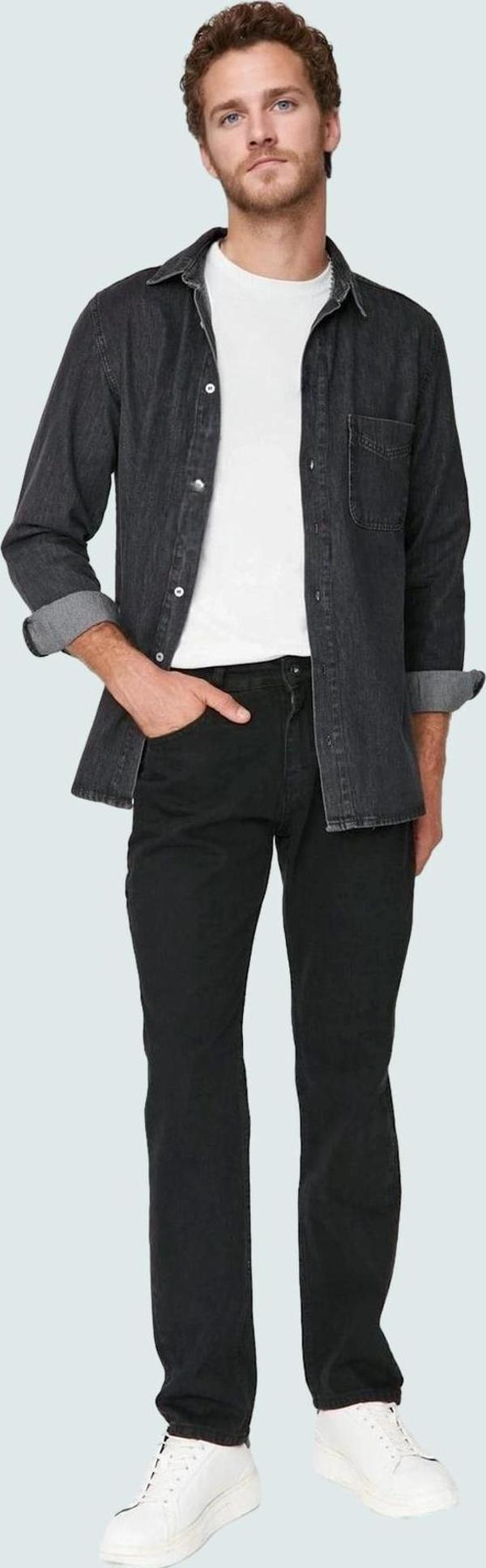 Erkek Pamuk Denim Pantolon Straight Fit Günlük Kombinler İçin Hafta Sonu Dayanıklı Malzeme - Image 1