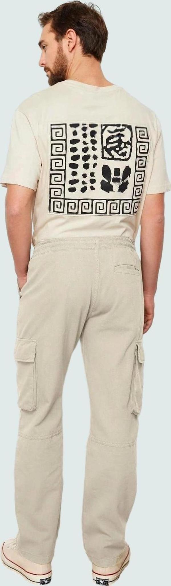 Erkek Pamuk Kargo Pantolon Lastikli Bel Boru Paça Rahat Kalıp Günlük Stil Kaliteli Malzeme - Image 1