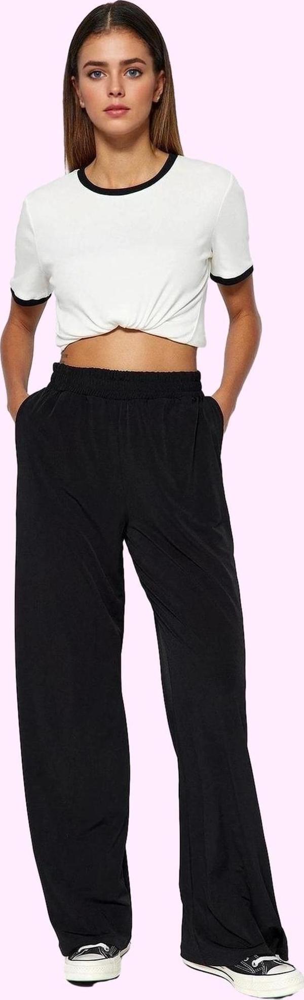 Kadın Yüksek Bel Geniş Paça Pantolon Rahat Kalıp Casual Günlük Kullanım Yaz Aylarının Vazgeçilmezi - Image 1