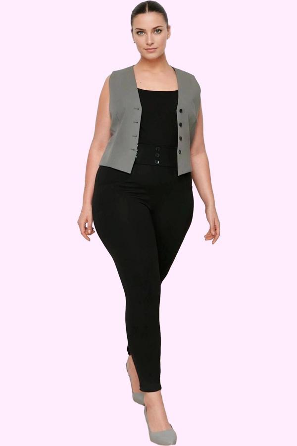 Kadın Skinny Pantolon Yüksek Bel Interlok Dokuma Rahat Günlük Stil Yaz Aylarının Vazgeçilmezi - Image 1