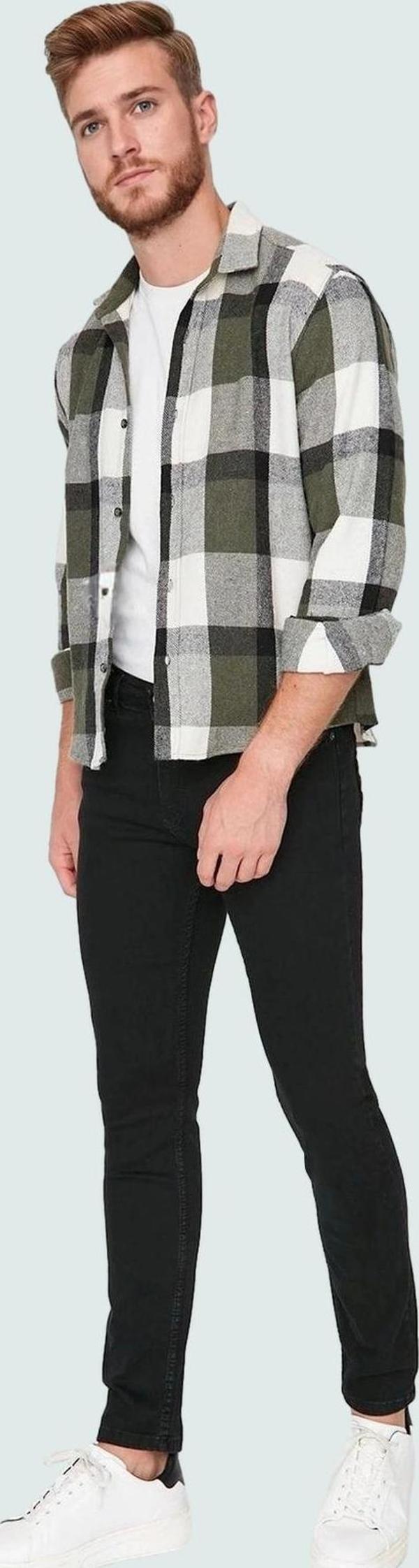 Erkek Pamuk Regular Skinny Fit Kot Pantolon Esnek Rahat Günlük Kullanım İçin Modern Tasarım - Image 1