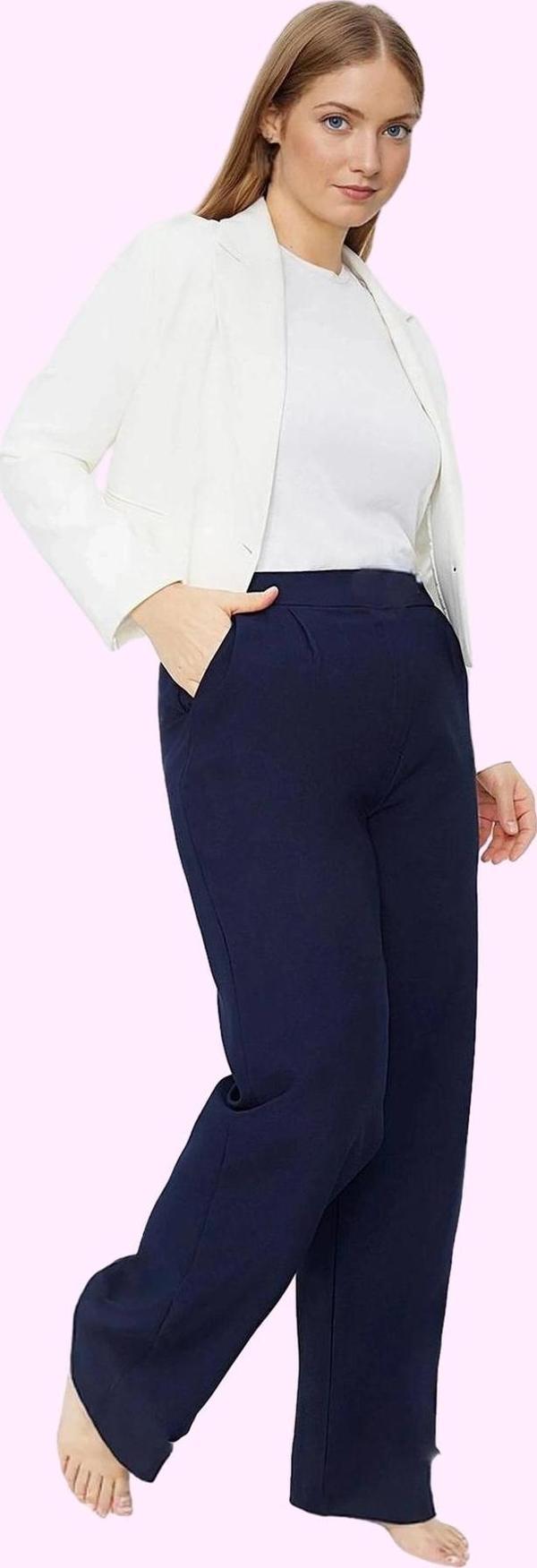 Kadın Düz Desenli Geniş Paça Pantolon Ofis Ve Günlük Kombinler İçin Yaz Aylarının Vazgeçilmezi - Image 1
