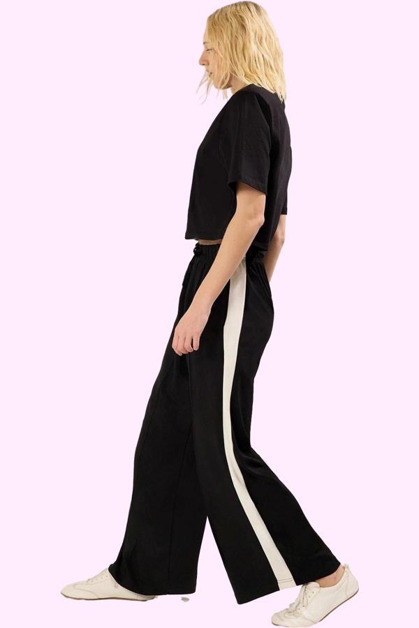 Kadın Straight Pantolon Yüksek Bel Geniş Paça Rahat Günlük Kullanım Yaz Aylarının Vazgeçilmezi - Image 1
