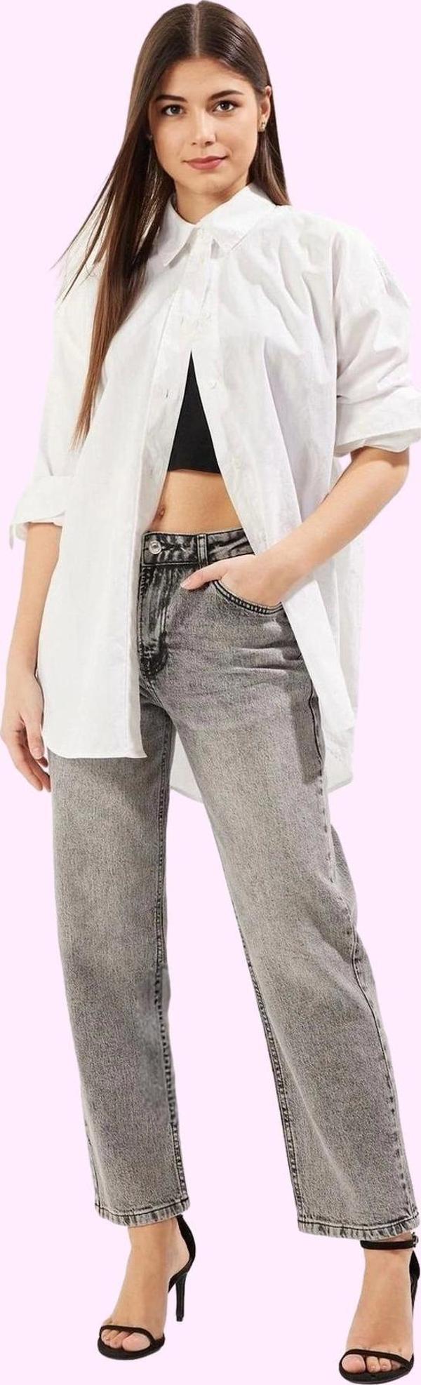 Kadın Normal Bel Düz Denim Straight Jean Pantolon Günlük Stil Hafta Sonu Dayanıklı Malzeme - Image 1
