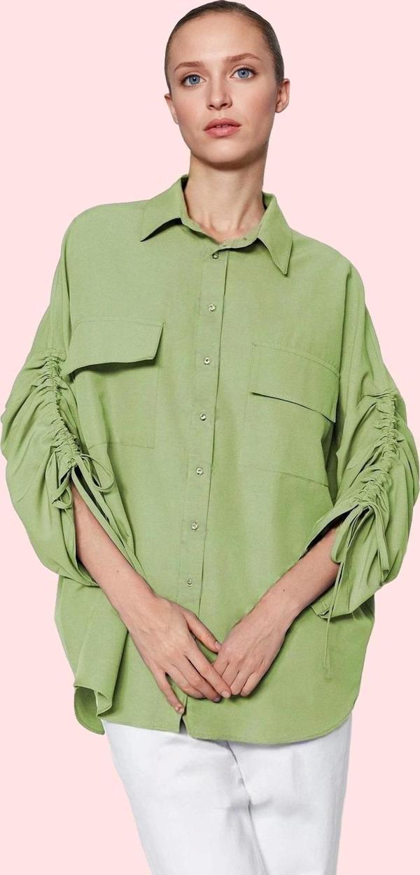 Kadın Uzun Kollu Pamuklu Gömlek; Ramadan Koleksiyonu Rahat Kalıp Günlük Stil Modern Tasarım - Image 1