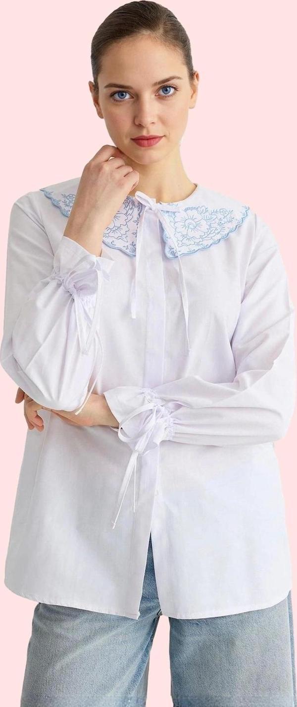 Kadın Dokuma Terrycotton Kumaş Düz Desen Regular Gömlek İş Ve Günlük Hayat Kaliteli Malzeme - Image 1