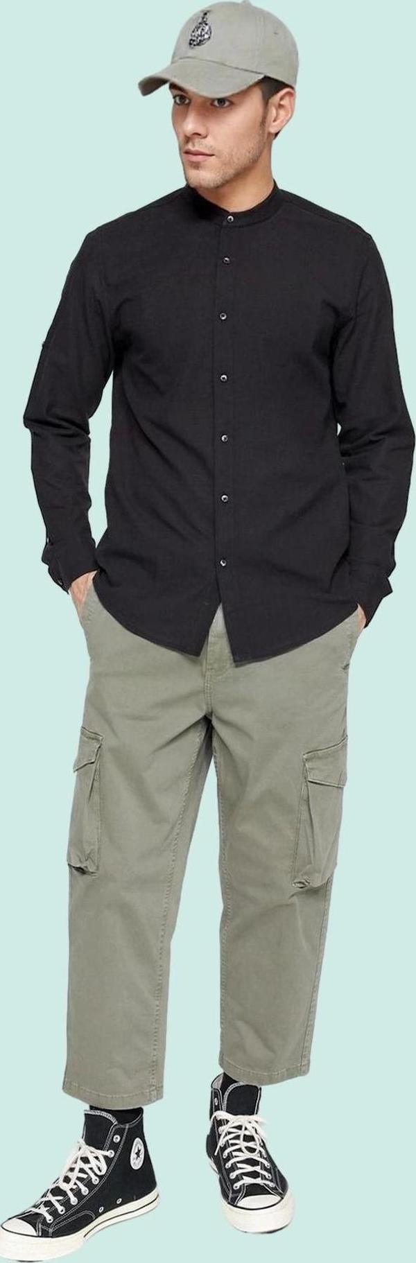 Erkek Pamuklu Slim Fit Hakim Yaka Gömlek Yazın Rahatlığı ve Şıklığı Yaz Aylarının Vazgeçilmezi - Image 1