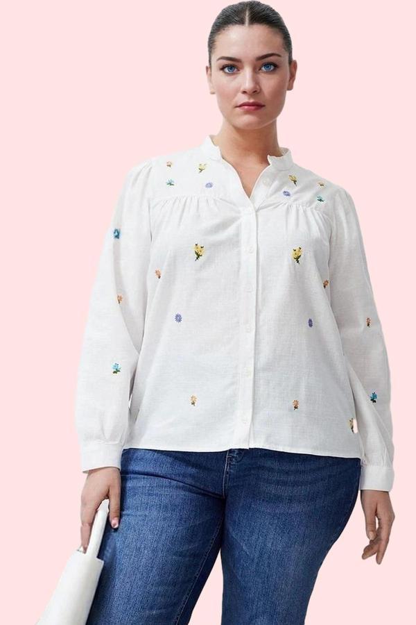 Kadın Regular Kalıp Dokuma Gömlek Dik Yaka Uzun Kollu Polyester Günlük Yaz Aylarının Vazgeçilmezi - Image 1