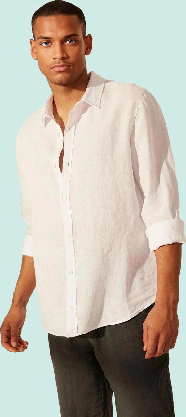 Erkek Keten Basic Gömlek Renk Uzun Kollu Rahat Kalıp Yazlık Günlük Kullanım Modern Tasarım - Image 1