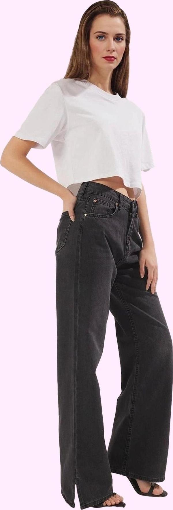 Kadın Denim Yüksek Bel Wide Leg Pantolon Pamuk Günlük Ve İş Hayatı Yaz Aylarının Vazgeçilmezi - Image 1