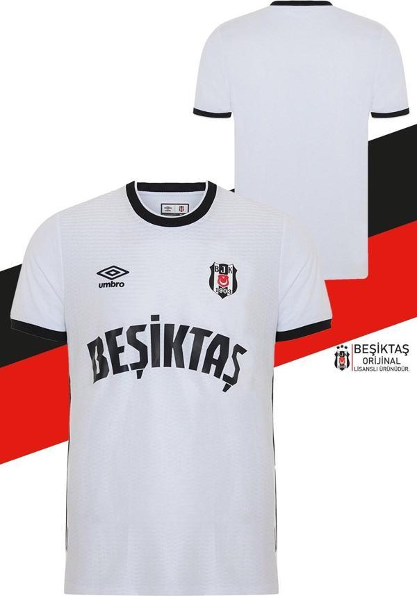 Beşiktaş Orijinal Lisanslı Nostalji Beyaz Çocuk Forma - Image 1