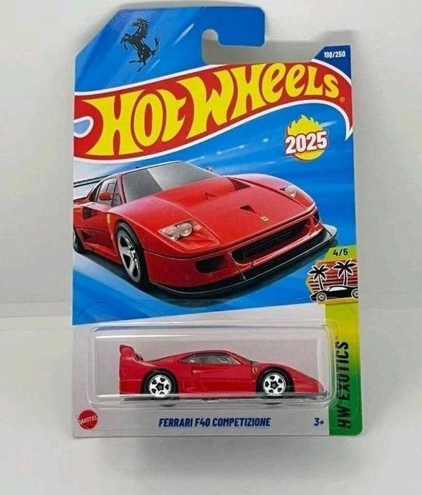Hot Wheels Ferrari F40 Competizione Uzun Kart Kırmızı 2025 Koleksiyon Diecast Araba 1:64  - Image 1