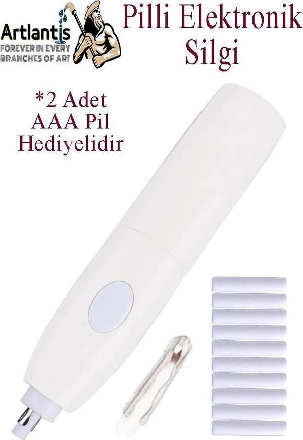 Elektronik Silgi Pilli 1 Paket Otomatik Elektrikli Taşınabilir Kalem Silgi Kara Kalem Eskiz Çizim Grafit - Image 1