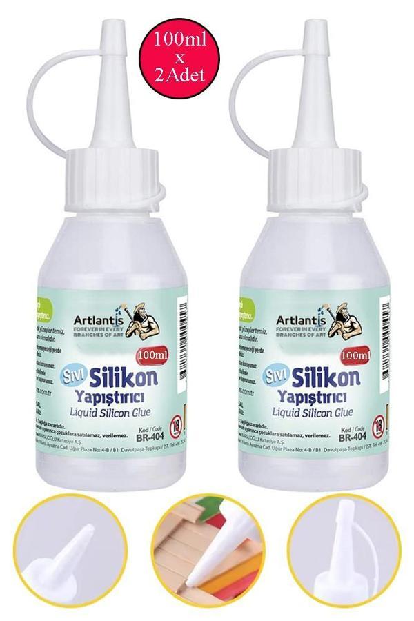 Sıvı Silikon Yapıştırıcı 100 ml 2 Adet Brons Silikon Yapıştırıcı Sıvı 100 gr Plastik Cam Mermer Kağıt Karton Tahta Köpük - Image 1