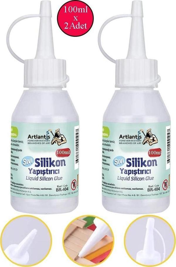 Sıvı Silikon Yapıştırıcı 100 ml 2 Adet Brons Silikon Yapıştırıcı Sıvı 100 gr Plastik Cam Mermer Kağıt Karton Tahta Köpük - Image 1