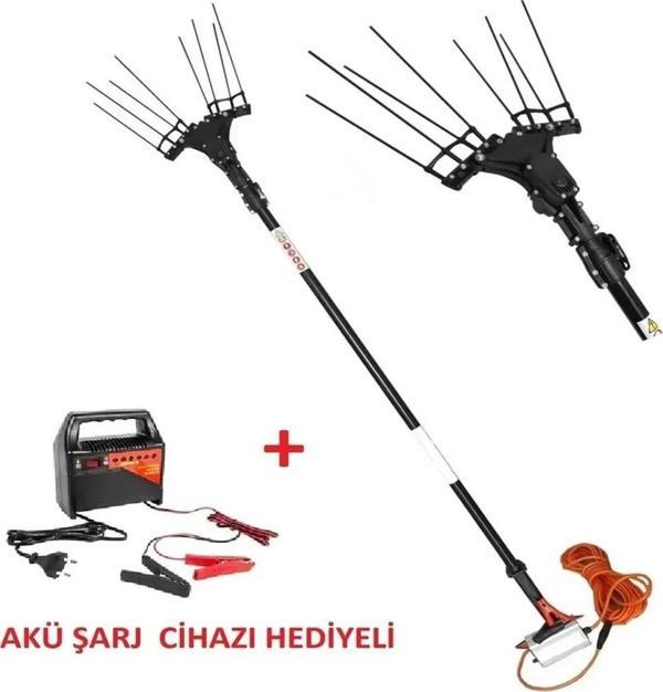 Elia Sensörlü Devir Ayarlı Teleskobik Zeytin Hasat Makinesi + Akü Şarj Cihazı + 5 Adet - Image 1