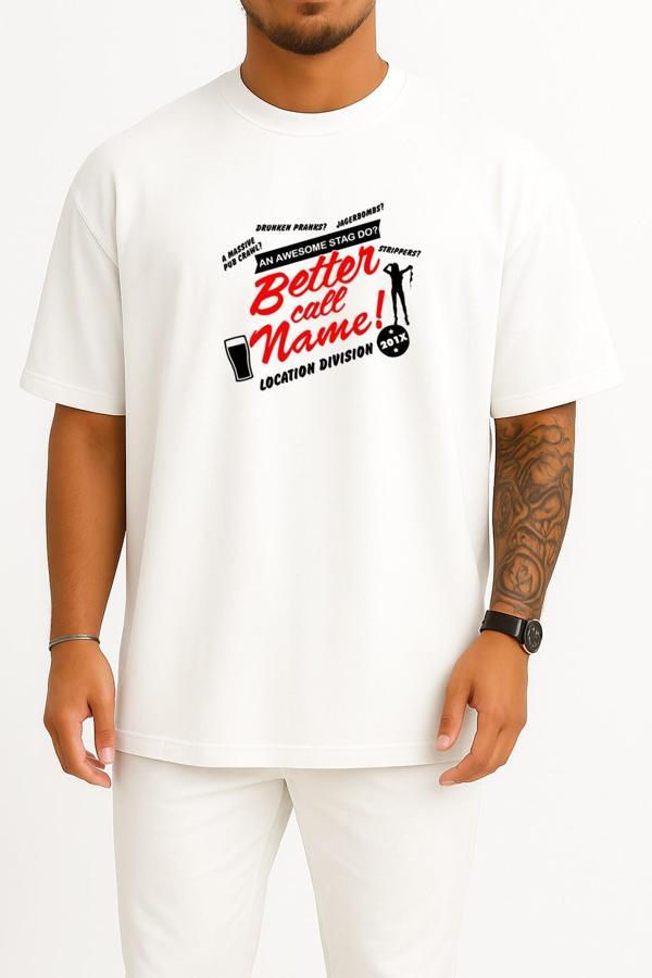 Oversize Better Call Saul Saul Goodman Göğüs Tasarımlı Unisex T-Shirt - Image 1