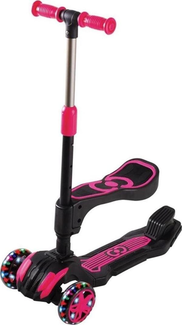 Furkan Toys Cool Wheels Combo Oturaklı Işıklı Scooter - Pembe - Image 1