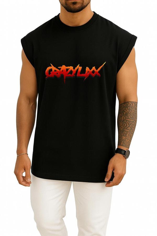 Oversize Logo Crazy Lixx Music Glam Metal Hard Göğüs Tasarımlı Unisex Spor Atlet - Image 1