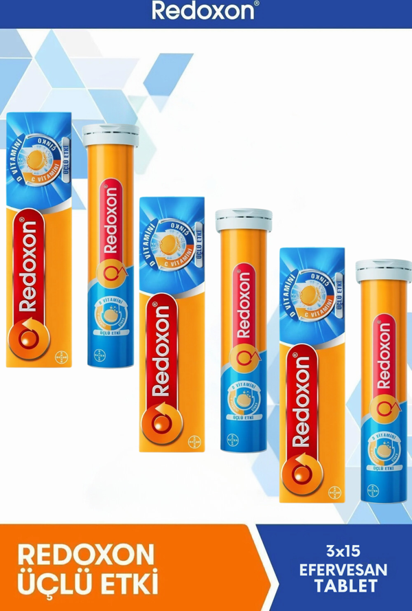 Redoxon Üçlü Etki 15 Efervesan Tablet 3'lü Paket - Image 1