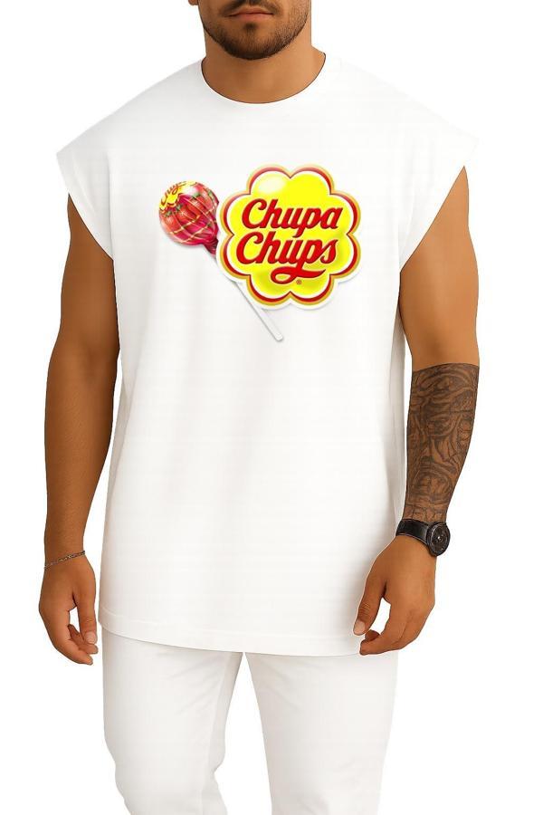 Oversize Chupa Chups Göğüs Tasarımlı Unisex Spor Atlet - Image 1