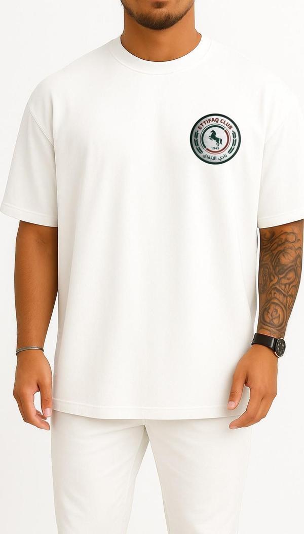 Oversize Al-Ettifaq Club Fc Cep Tasarımlı Unisex T-Shirt - Image 1