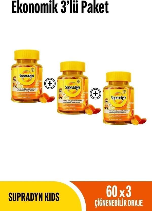Supradyn Kids 60 Gummies x 3 Adet - Image 1