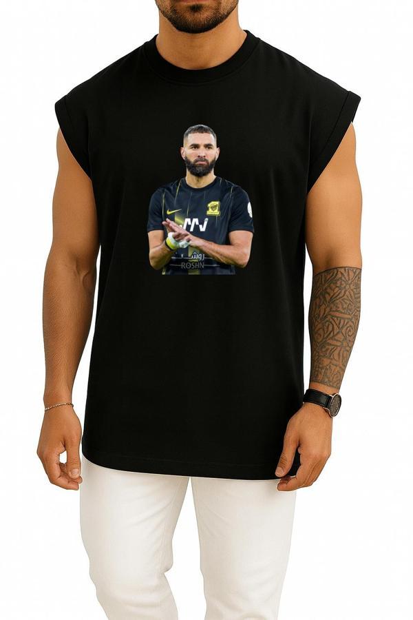 Oversize Karim Benzema Al Ittihad Göğüs Tasarımlı Unisex Spor Atlet - Image 1