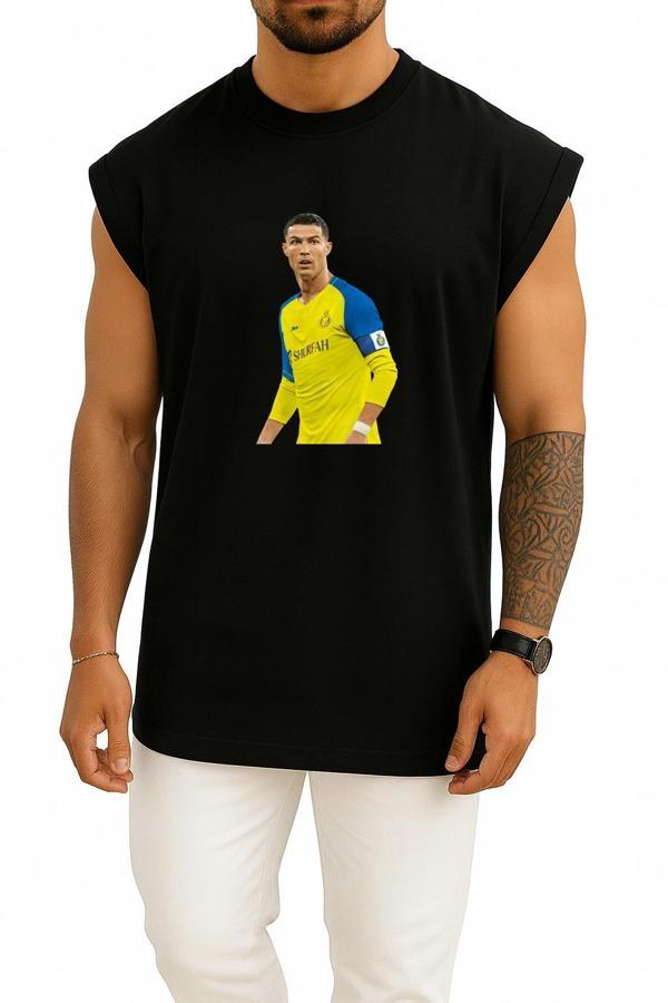 Oversize Cr7 Ronaldo El Nassr Göğüs Tasarımlı Unisex Spor Atlet - Image 1