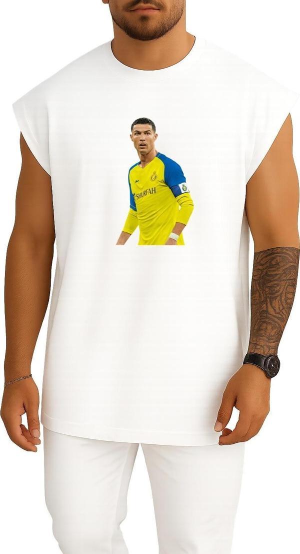 Oversize Cr7 Ronaldo El Nassr Göğüs Tasarımlı Unisex Spor Atlet - Image 1