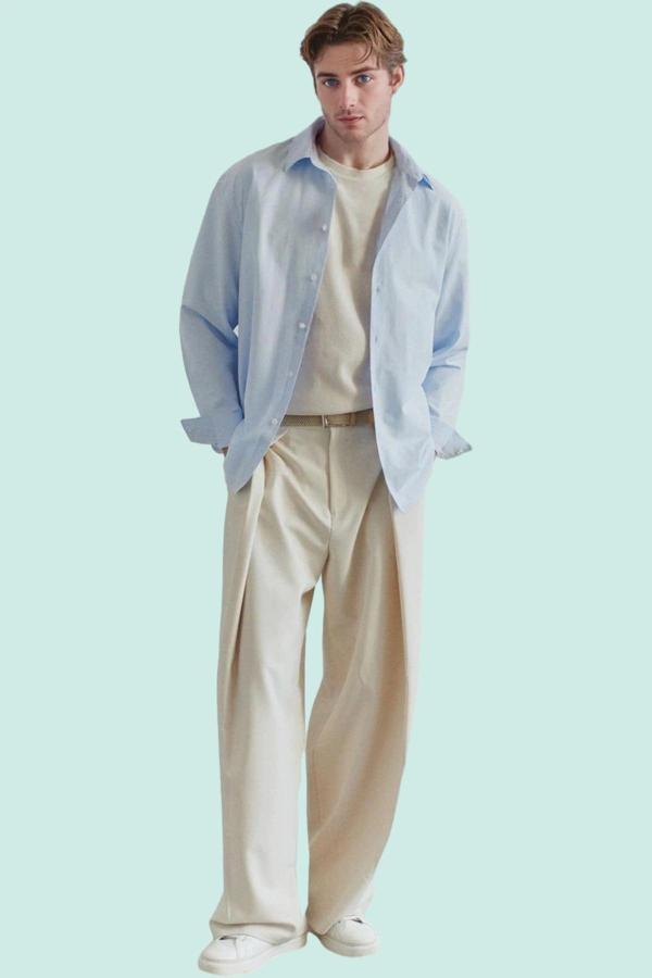 Erkek Modern Dokuma Pamuk Polyester Nakışlı Gömlek Yaz Mevsimine Özel Stilin Buluştuğu Yer - Image 1