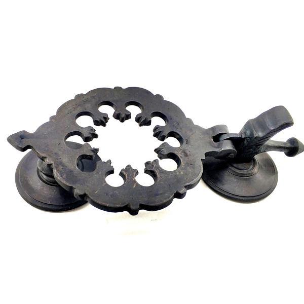 Antika Tarz Dekoratif Pirinç Osmanlı Kapı Tokmağı, Taktak - 265x75mm, Oksit - Image 1