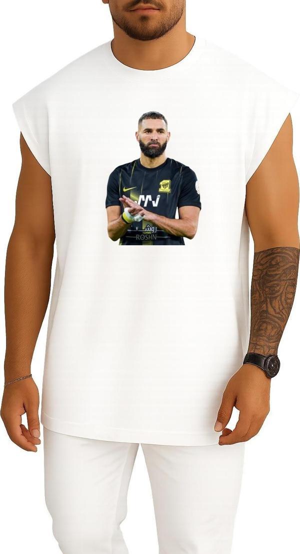 Oversize Karim Benzema Al Ittihad Göğüs Tasarımlı Unisex Spor Atlet - Image 1