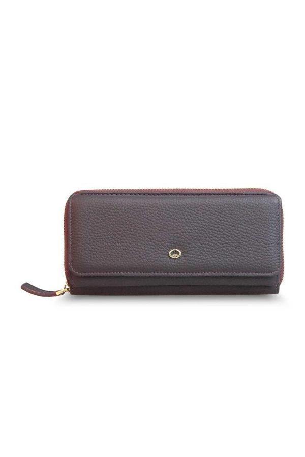 Guard Mat Bordo Hakiki Deri Kadın Cüzdanı P1263 - Image 1