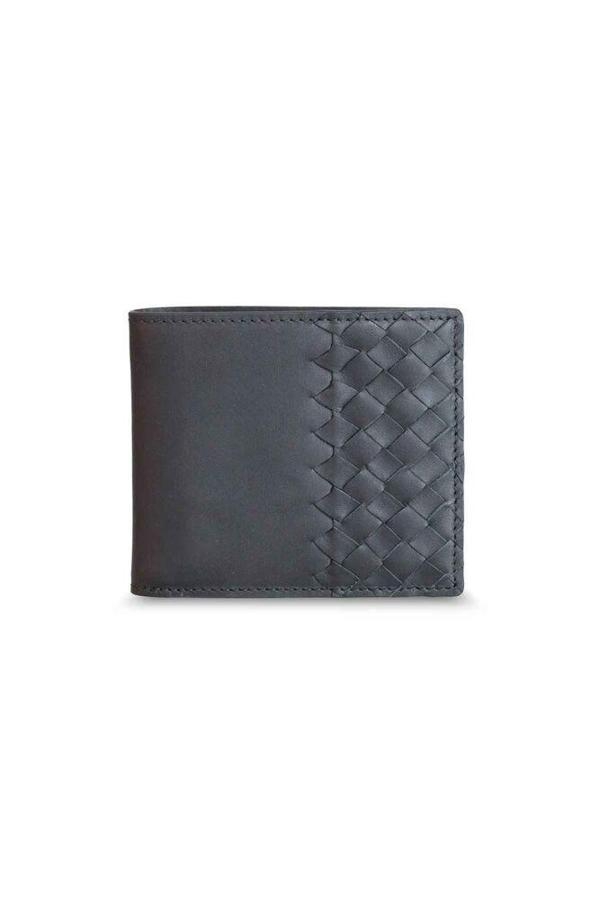 Guard Mat Siyah El Örgüsü Hakiki Deri Erkek Cüzdan P1330 - Image 1
