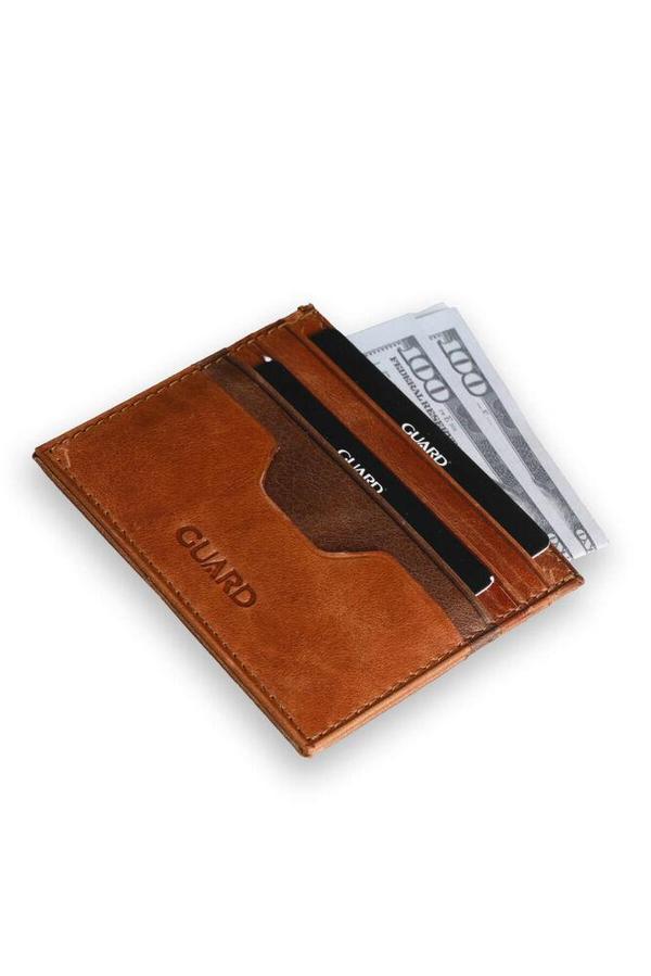 Guard Antik Taba - Kahverengi Çift Renk Hakiki Deri Kartlık Erkek / Kadın P5334 - Image 1
