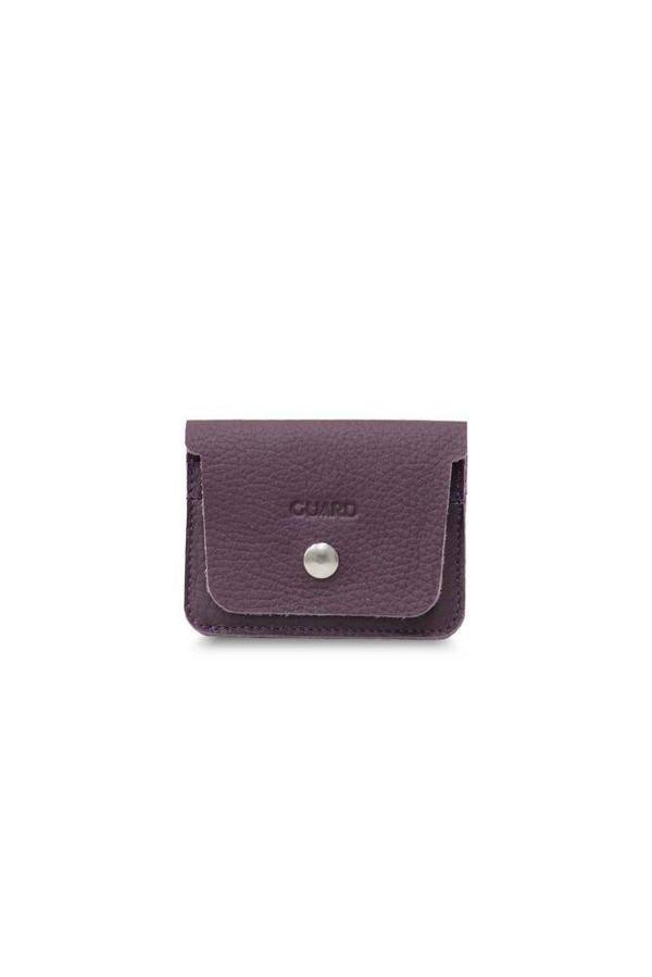 Guard Bordo Kağıt Para Bölmeli Mini Hakiki Deri Kartlık Erkek / Kadın P5227 - Image 1