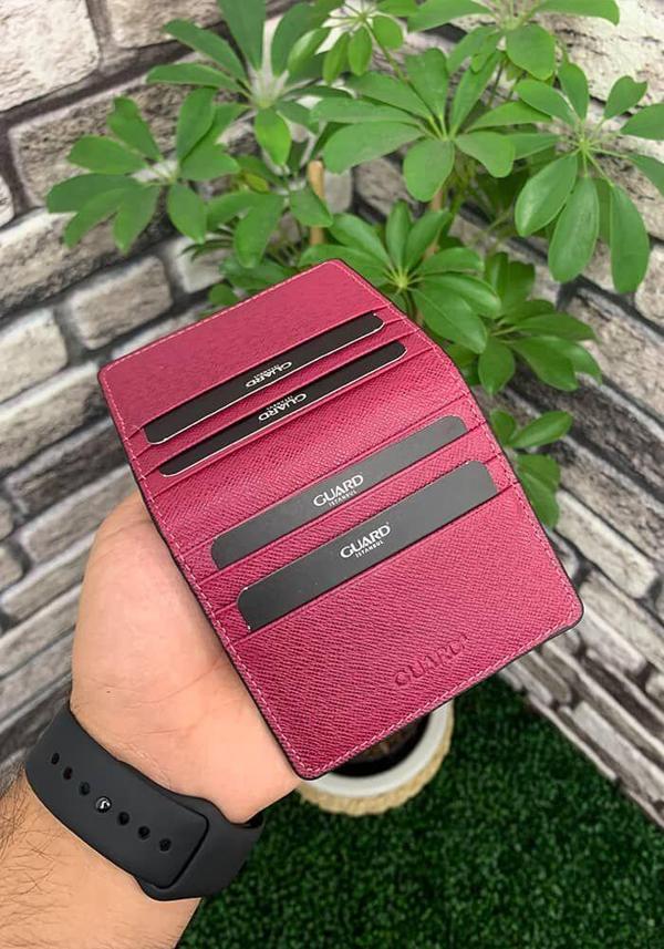 Guard Fuşya Saffiano Patlı Tasarım Hakiki Deri Kartlık Erkek / Kadın P5239 - Image 1