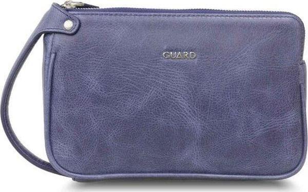 Guard Antik Lacivert Unisex Çift Fermuarlı El Çantası Hakiki Deri P1831 - Image 1