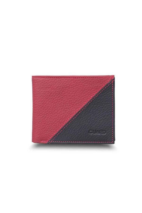 Guard Mat Kırmızı - Siyah Yatay Hakiki Deri Cüzdan P1336 - Image 1
