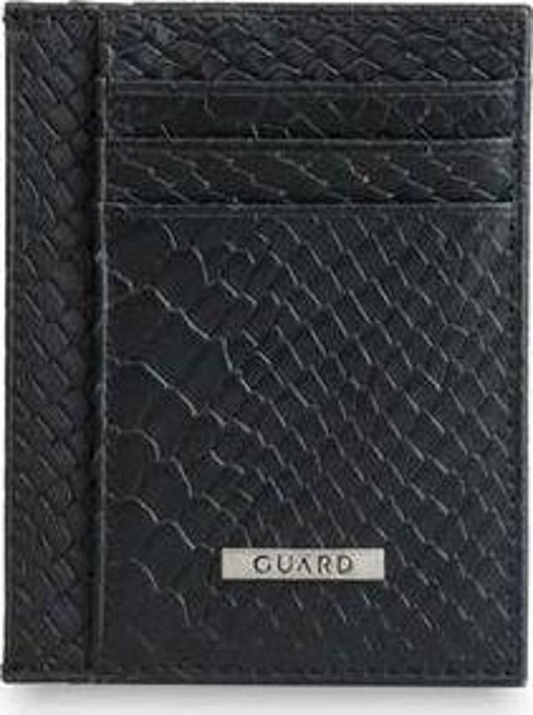 Guard Siyah Piton Desenli Hakiki Deri Kartlık Erkek / Kadın P1092 - Image 1