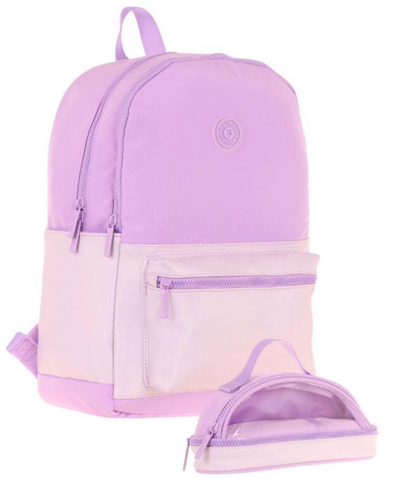 Kaukko Cube Okul Çantası ve İki Bölmeli Kalemlik Seti - Kız çocuk - Mor - K1821+K2732 - Image 1
