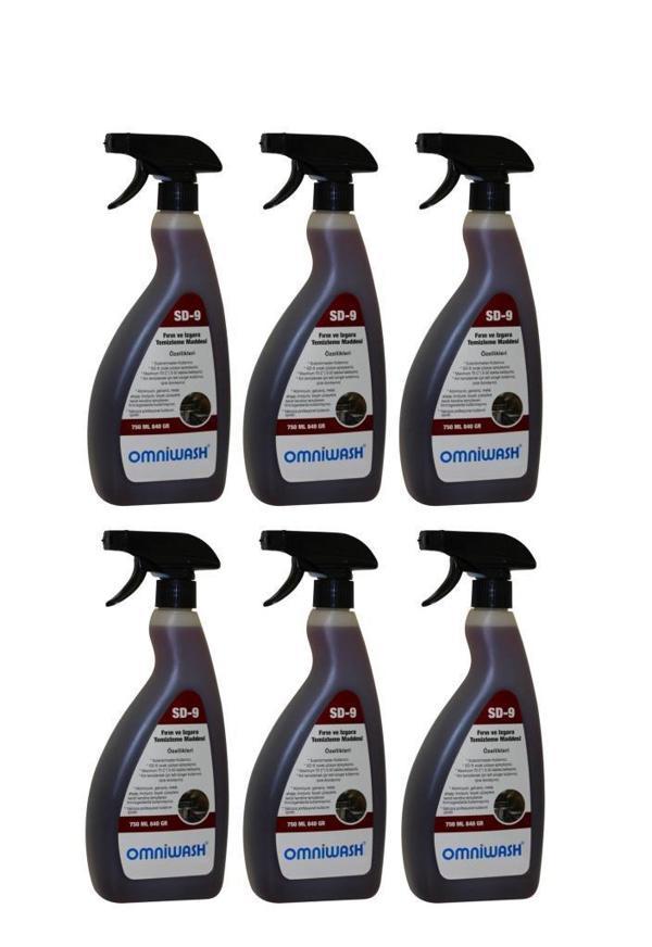 Omniwash Sd-9 750ml Yağ Sökücü Fırın ve Izgara Temizleme Maddesi 6 Adet - Image 1