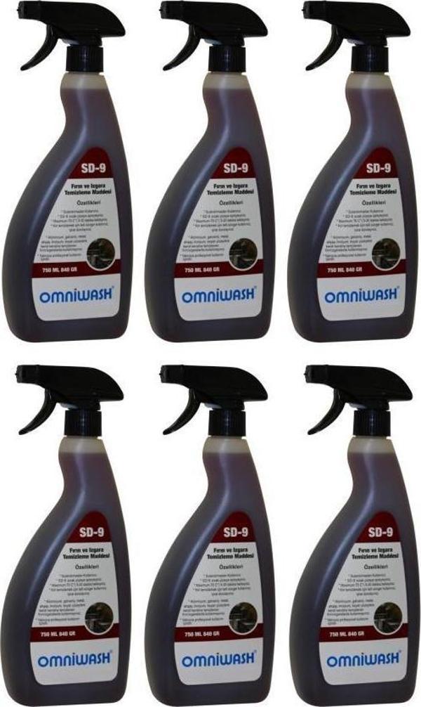 Omniwash Sd-9 750ml Yağ Sökücü Fırın ve Izgara Temizleme Maddesi 6 Adet - Image 1