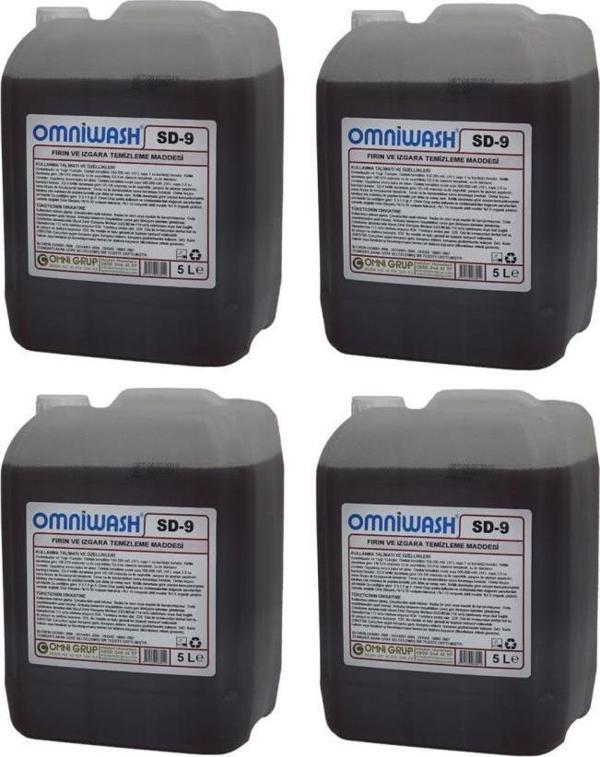 Omniwash Sd-9 Yağ Sökücü Fırın ve Izgara Temizleme Maddesi 5000ml 4 Adet  - Image 1
