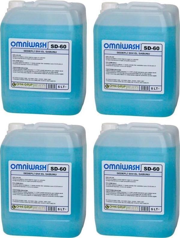 Omniwash SD-60 Sıvı El Sabunu Nemlendiricili 5000ml 4 Adet - Image 1