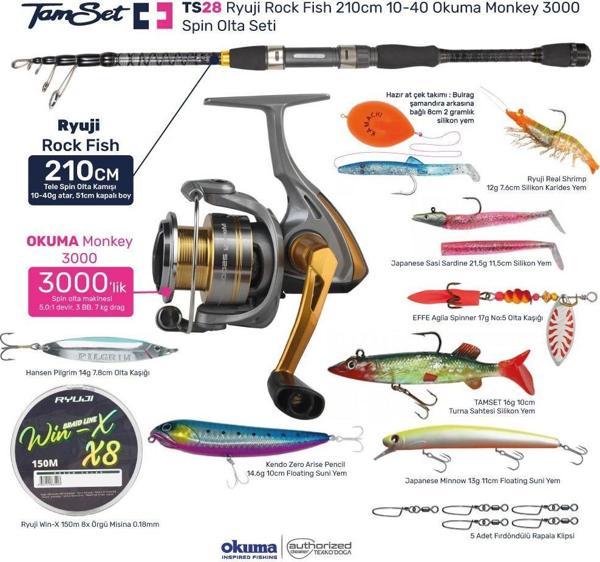 TAMSET Monkey 3000 Rock Fish 210cm Spin Olta Takımı Seti TS28 - Image 1