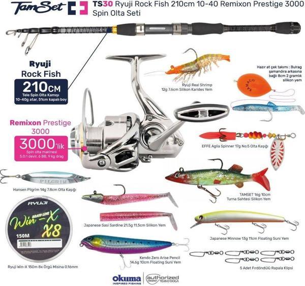 TAMSET Prestige 3000 Rock Fish 210cm Spin Olta Takımı Seti TS30 - Image 1