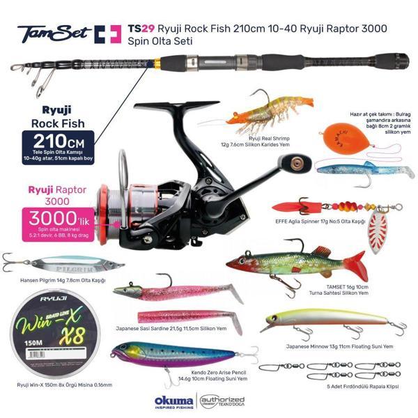 TAMSET Raptor 3000 Rock Fish 210cm Spin Olta Takımı Seti TS29 - Image 1